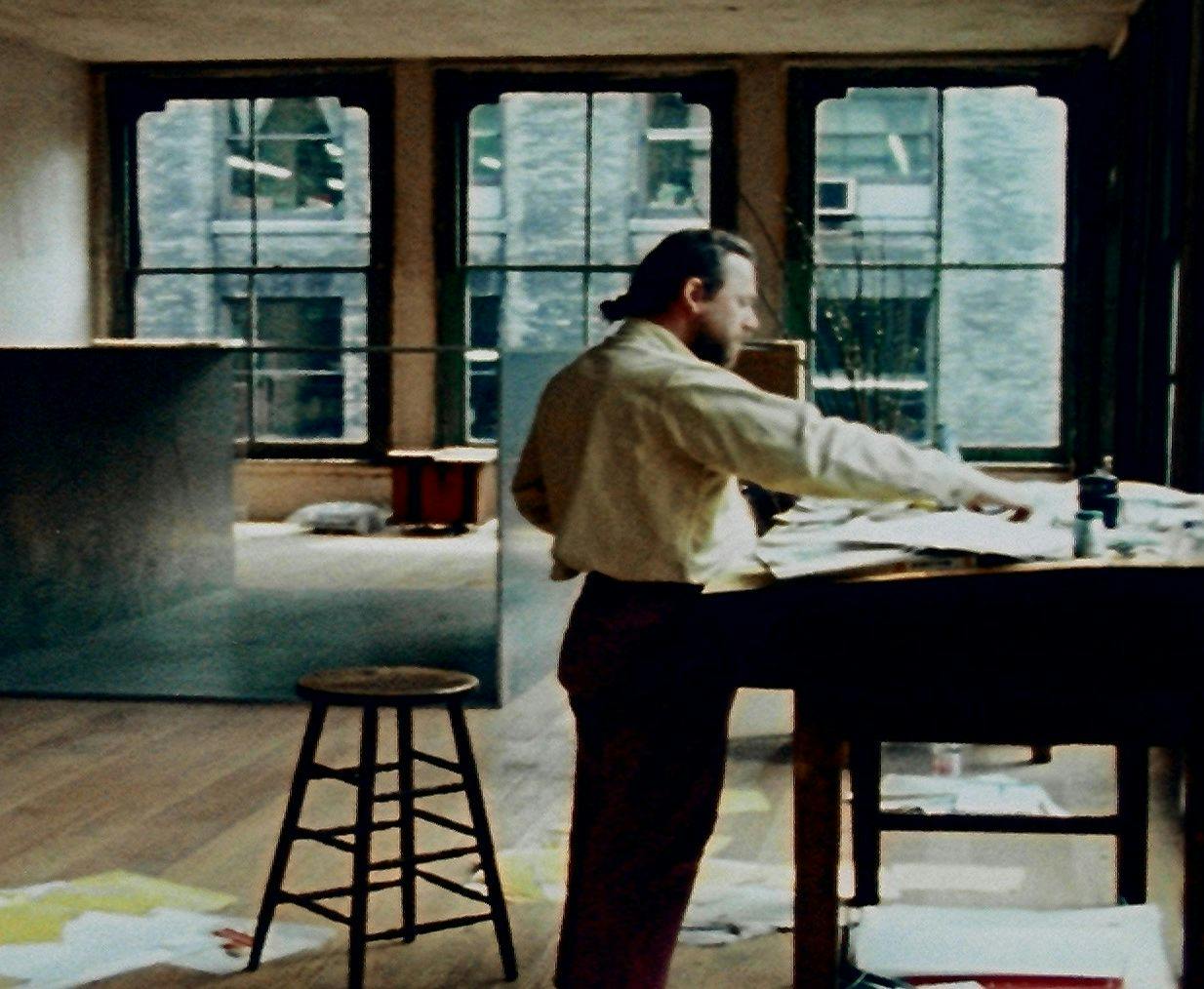 A still from the 1972 film, The Artist's Studio: Donald Judd, directed by Michael Blackwood.